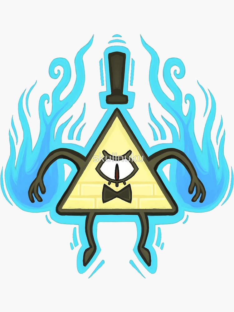 "Angry Bill Cipher" Sticker by skullnuku Redbubble