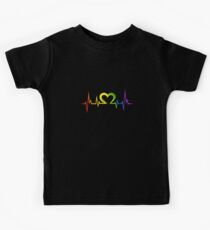 Schwul Lesbisch Herzschlag Kinder T-Shirt