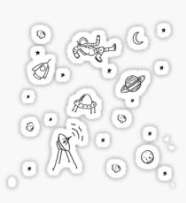 Doodle Space Inverted Sticker