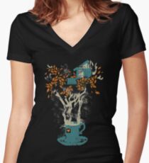Teehaus Shirt mit V-Ausschnitt
