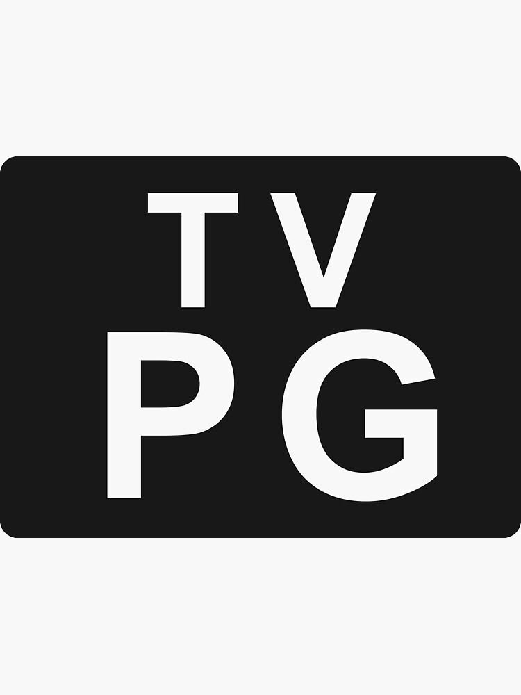 "TV PG (United States) black" Sticker by bittercreek Redbubble
