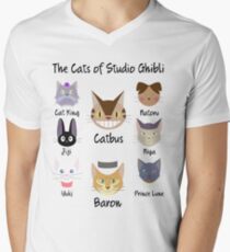 THE CATS OF STUDIO GHIBLI Men's V-Neck T-Shirt