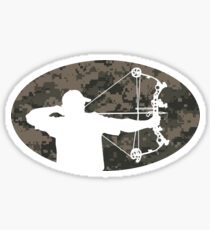 Pegatina Etiqueta engomada del cazador del arco (versión del camo)