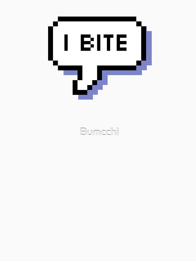 I Bite - Pixel Speech Bubble (Blue) by Bumcchi
