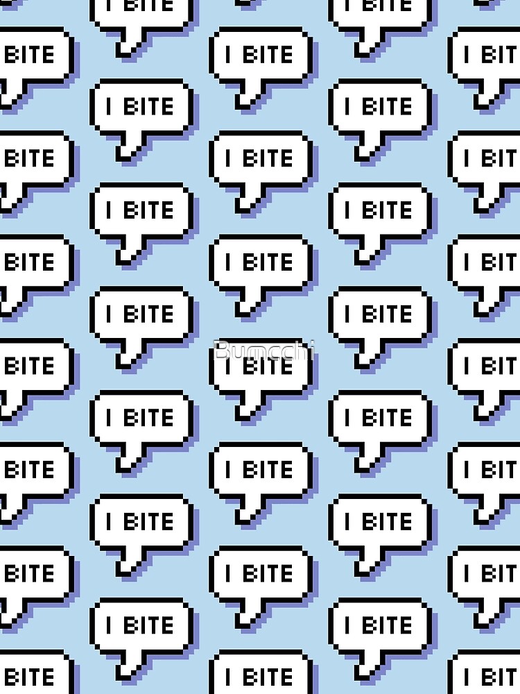 I Bite - Pixel Speech Bubble (Blue) by Bumcchi