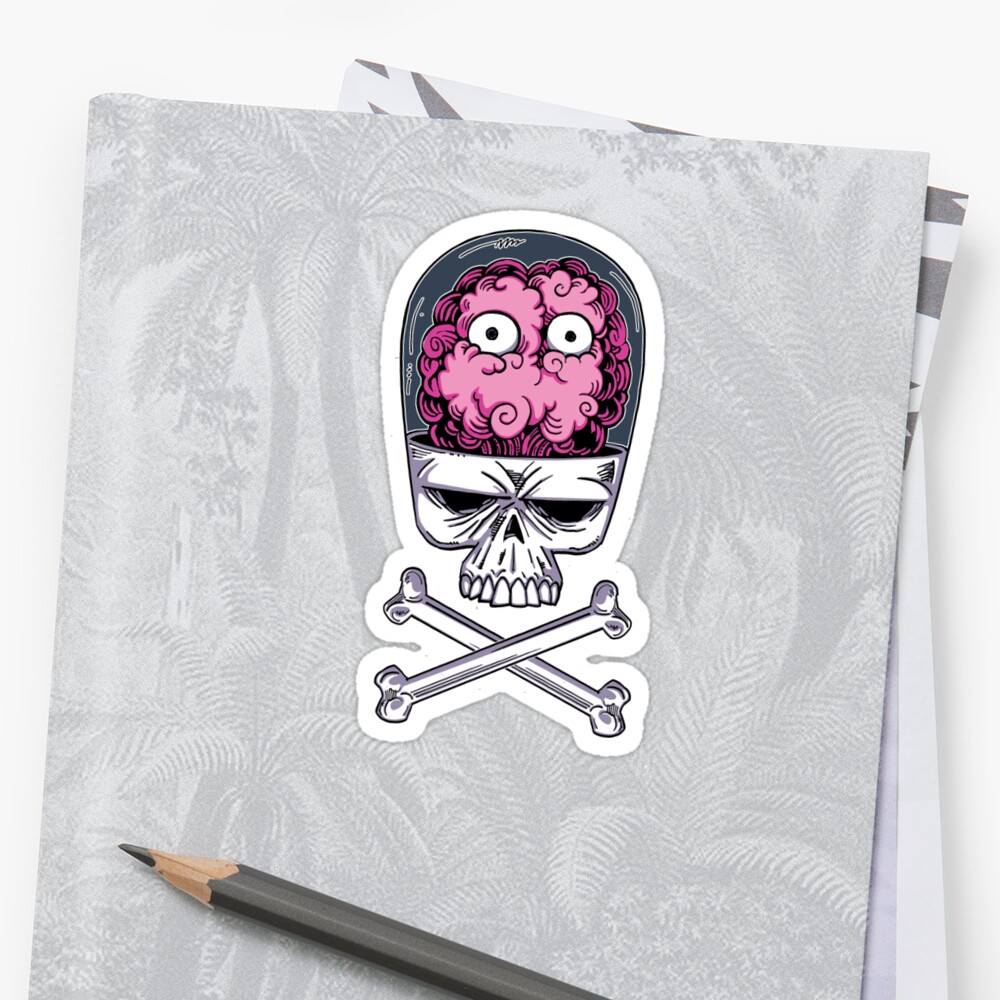 The Brain Sticker By Grimacegraphics Redbubble