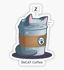 Cute Cat Coffee: Decaff Cat Sticker