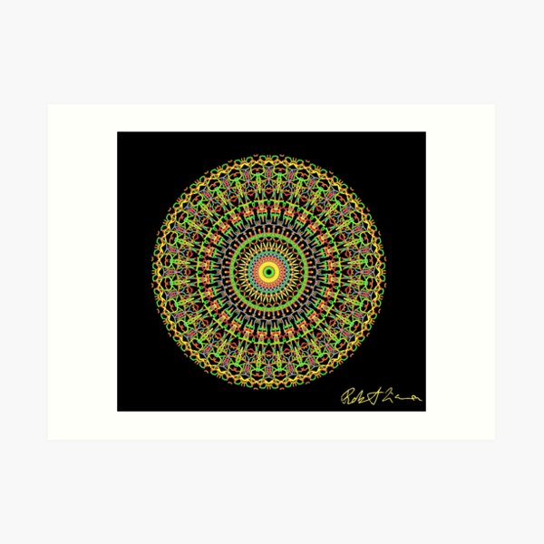 BrightNightLight Yellow Mandala 8 Art Print