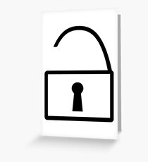 Open Padlock Symbol Greeting Card