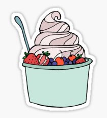 Gefrorener Joghurt Glänzender Sticker