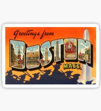 Pegatina Postal de viaje de Boston Vintage restaurada