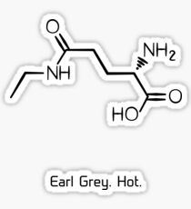 Tee. Earl Grey. Heiß. (Schwarze Version) Sticker