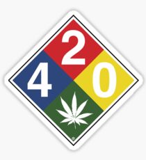 420 Caution Sign Fun Sticker