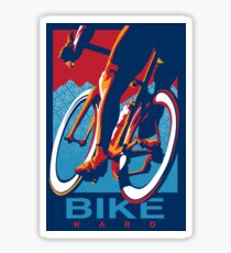 Retro styled motivational cycling poster: Bike Hard Sticker