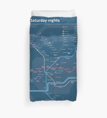 London - Night Tube Map - England - UK - HD Duvet Cover