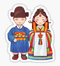 Korean Wedding Dolls Sticker
