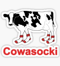Milk Cow in Socks - Cowasocki Cow A Socky Sticker