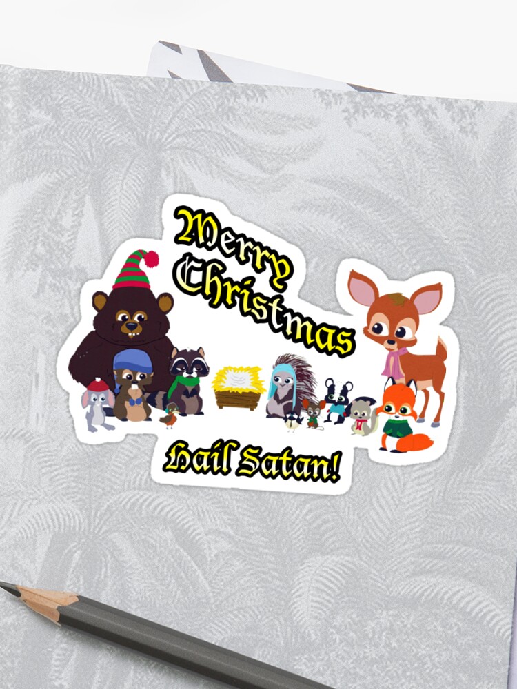 Woodland Critter Christmas Sticker By Mediumextreme Redbubble