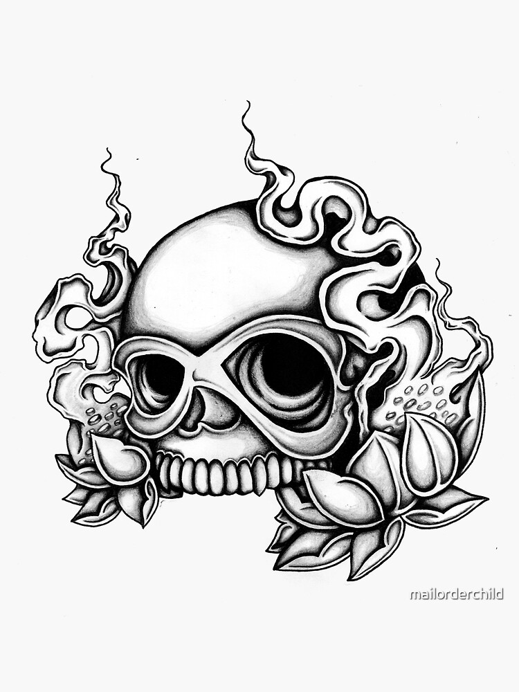 "Skull Tattoo Flash" Sticker by mailorderchild | Redbubble