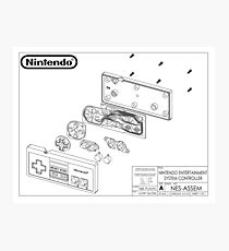 Exploded NES Controller Schematic Photographic Print
