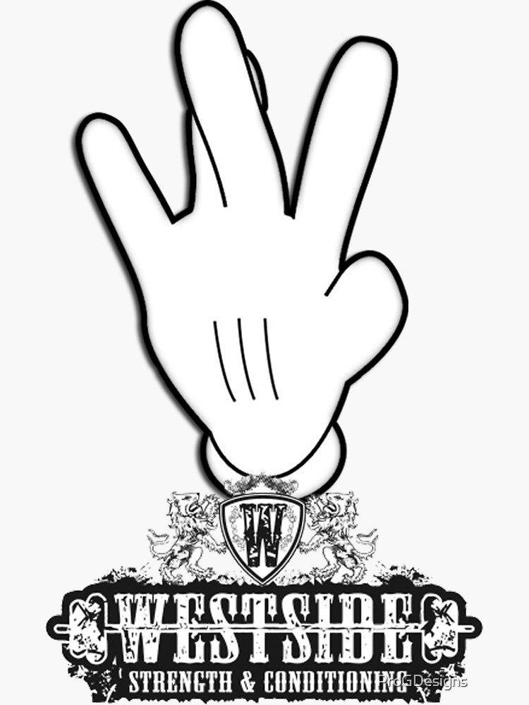 "West Side Hand TShirt" Sticker by ProGDesigns Redbubble