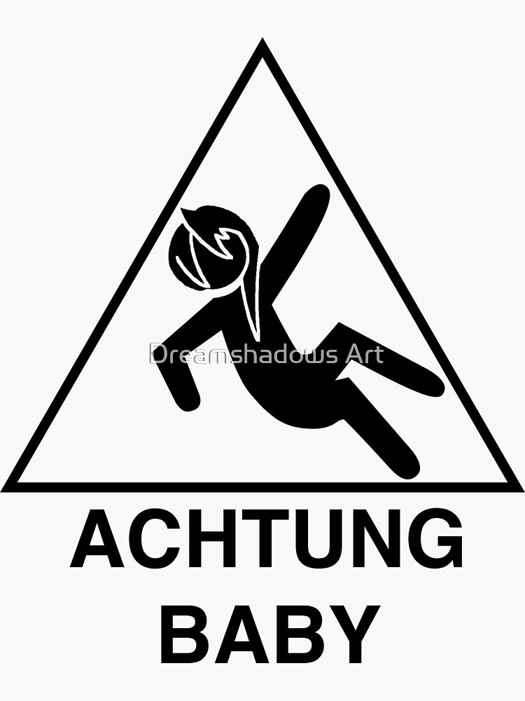"Achtung Baby" Sticker by garnetfenghuang | Redbubble