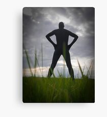 Black Zentai in the Field 2 Canvas Print