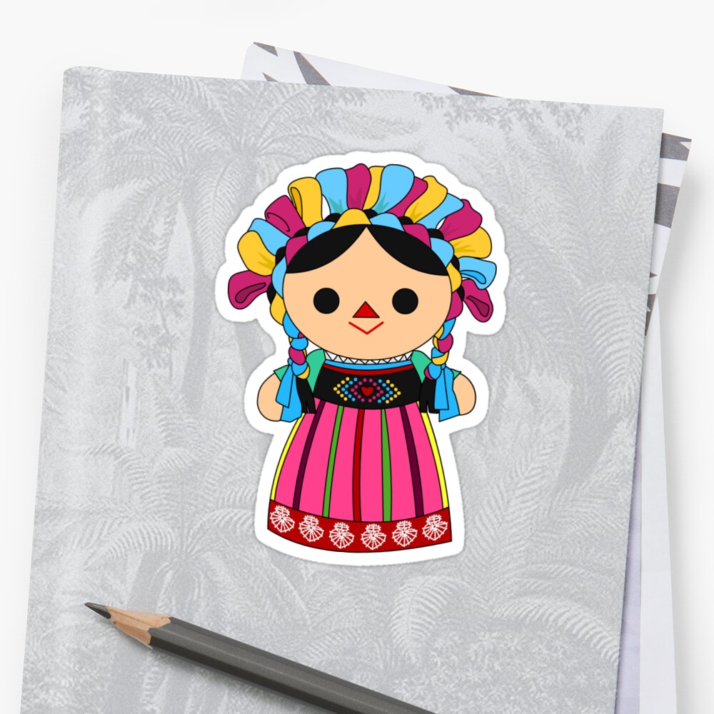 "Maria 3 (Mexican Doll)" Sticker by alapapaju | Redbubble