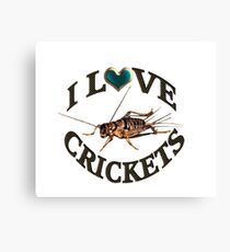 I LOVE CRICKETS PICTURE-PILLOW-TOTE BAG- DRAWSTRING BAGS,CARDS,BOOKS,TEE SHIRTS ECT, Canvas Print