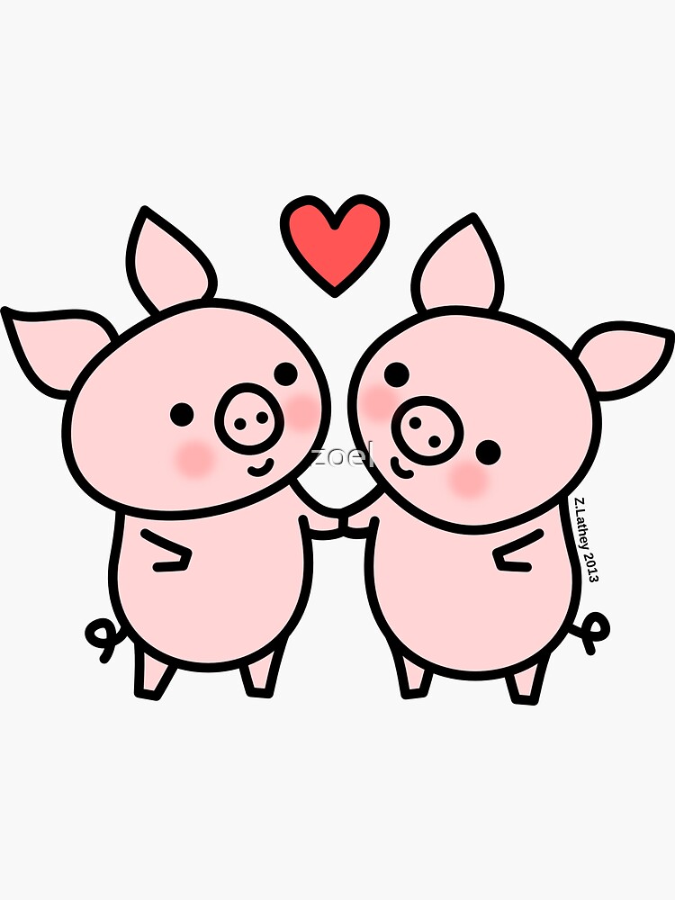 "Little Pigs Valentine" Sticker by zoel Redbubble