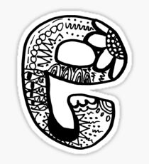 Pegatina Hipster Letra "E" Zentangle