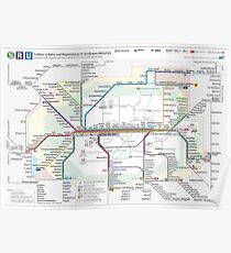 Munich _ Munich - Rail Map in the Greater Munich Area - Germany - HD Poster