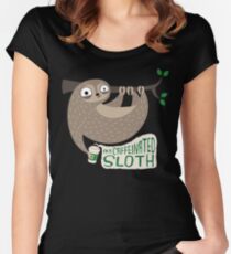 Caffeinated Sloth Women's Fitted Scoop T-Shirt