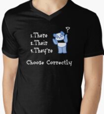 Funny Panda Teacher Grammar Confusion Comical Sayings Men's V-Neck T-Shirt