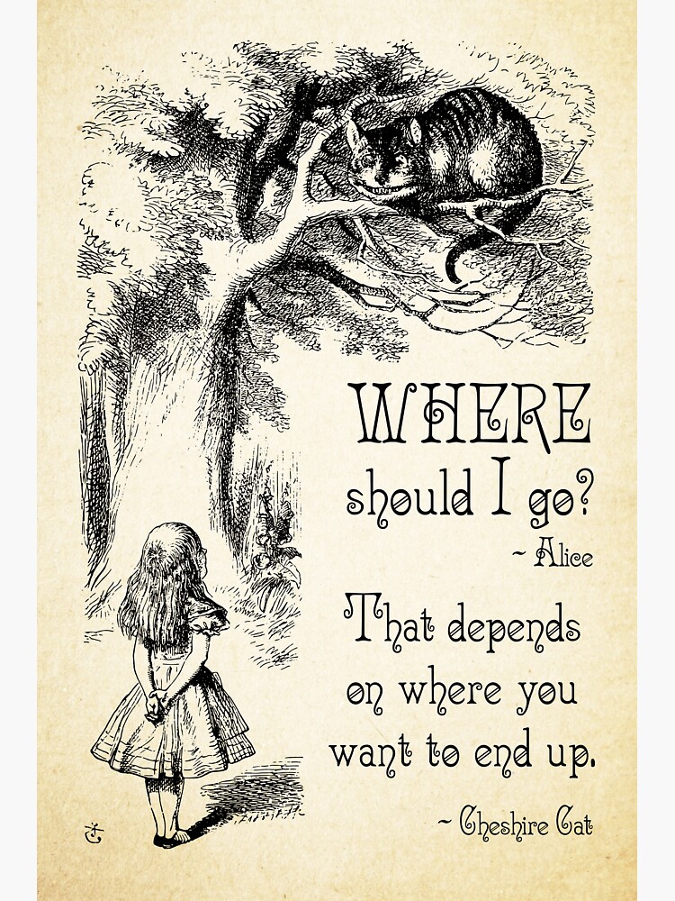 Alice in Wonderland - Cheshire Cat Quote - Where Should I go? - 0118 by ContrastStudios