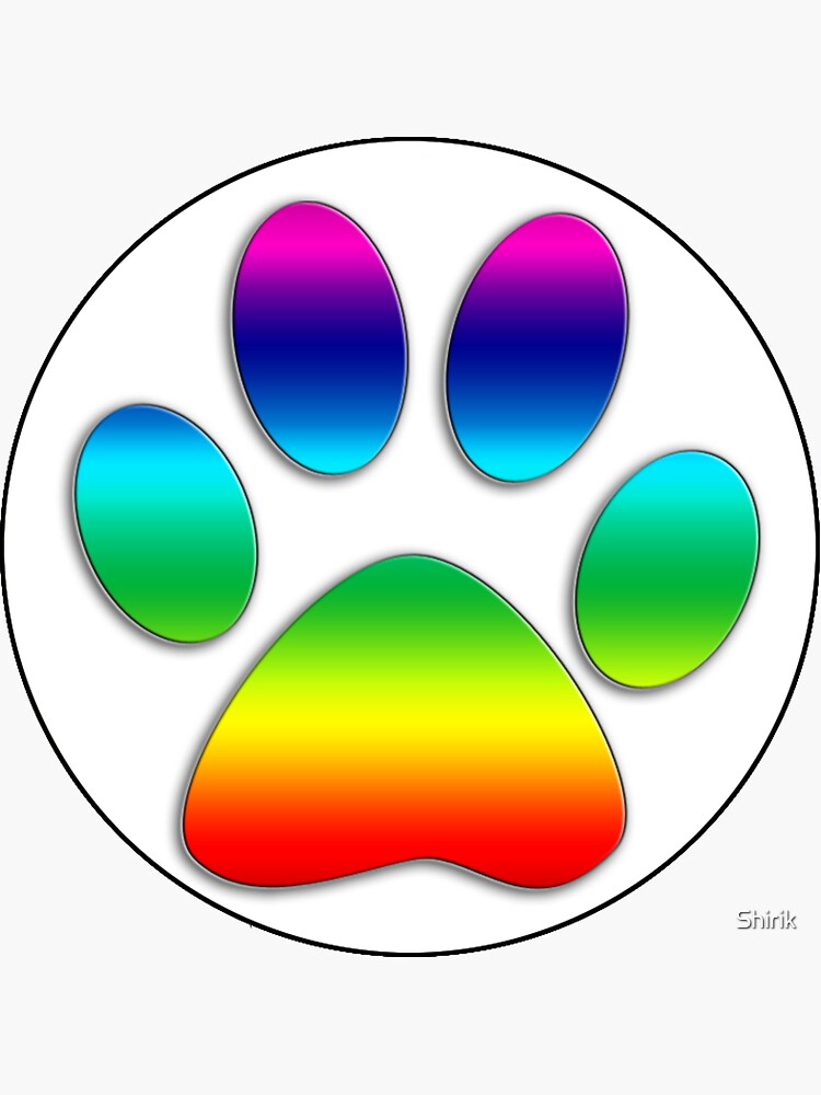 rainbow paw sticker by shirik redbubble
