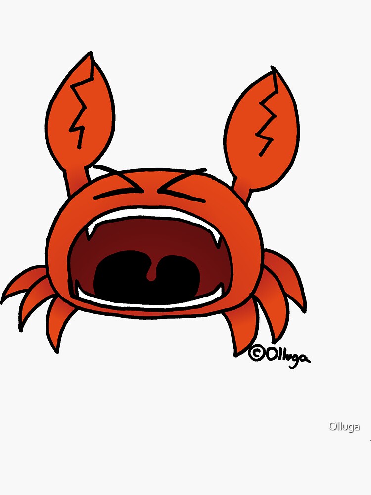 "Angry Crab" Sticker by Olluga Redbubble
