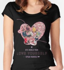 Camiseta entallada de cuello redondo BTS Amate a ti mismo Habla a ti mismo World Tour 2019, BTS Heart