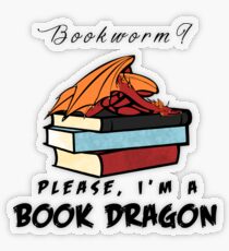 Pegatina transparente ¿Ratón de biblioteca? Por favor, soy un dragón de libros.