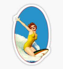 Pegatina Vintage Surfer