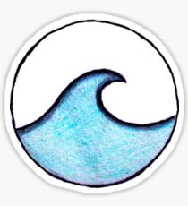 Pegatina onda azul del círculo