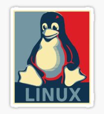 Linux tux penguin obama poster Sticker