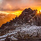 «El castillo del viento en Snowdonia durante el atardecer» de DafyddEm