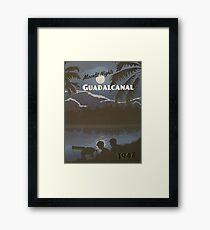 Guadalcanal 1942 - Moonlit Night Travel Poster Framed Print