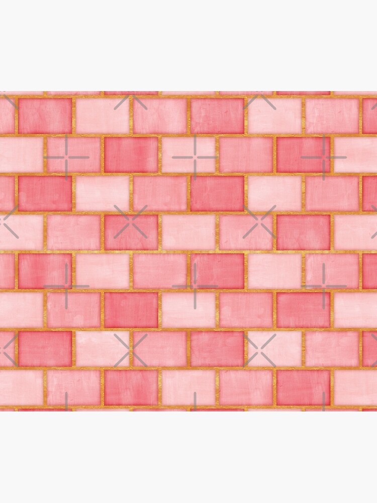 Gold and Rose Blush Pink Bricks by SavvySilverArt