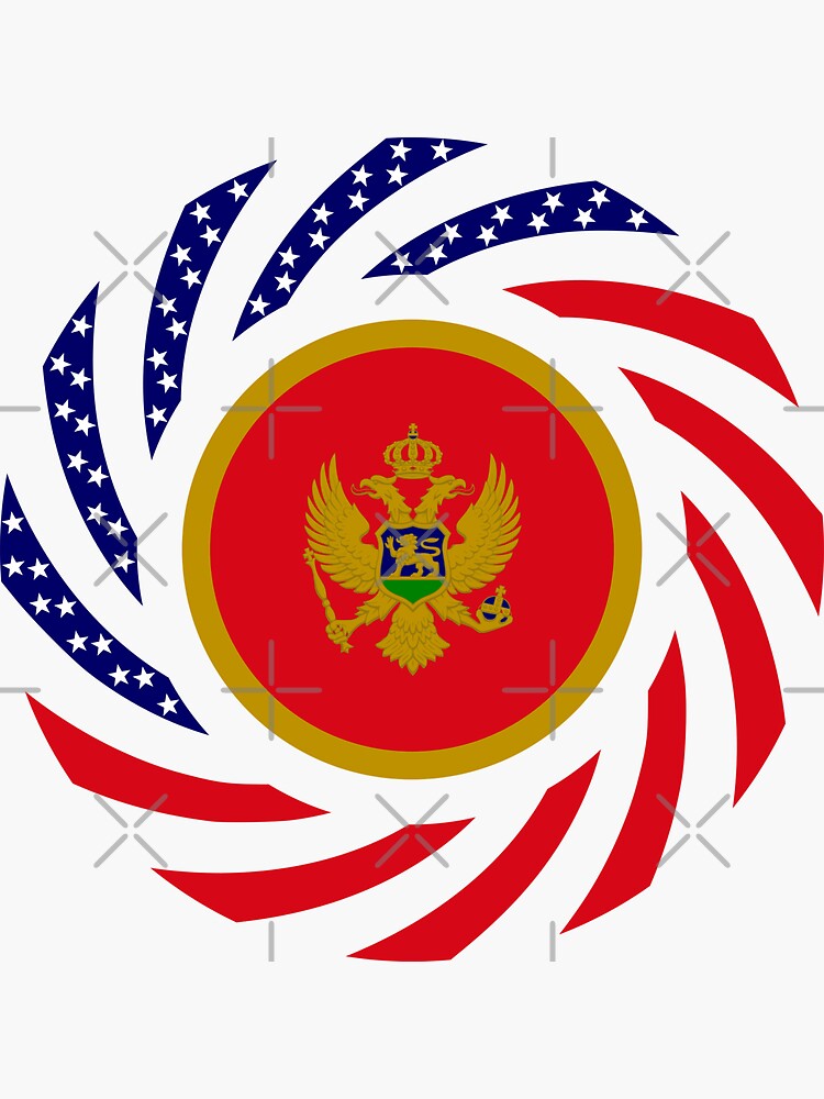 Montenegrin American Multinational Patriot Flag Series by carbonfibreme