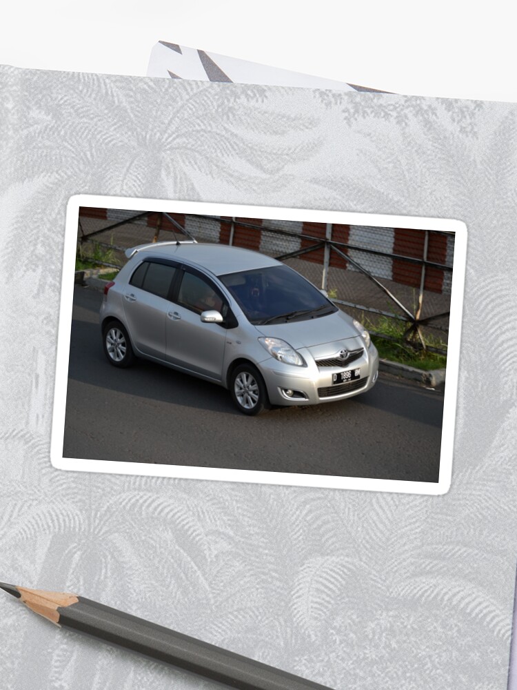 Silver Colored Toyota Yaris Sticker By Bluemarine Redbubble