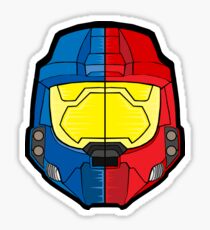 Pegatina Casco Rojo vs Azul