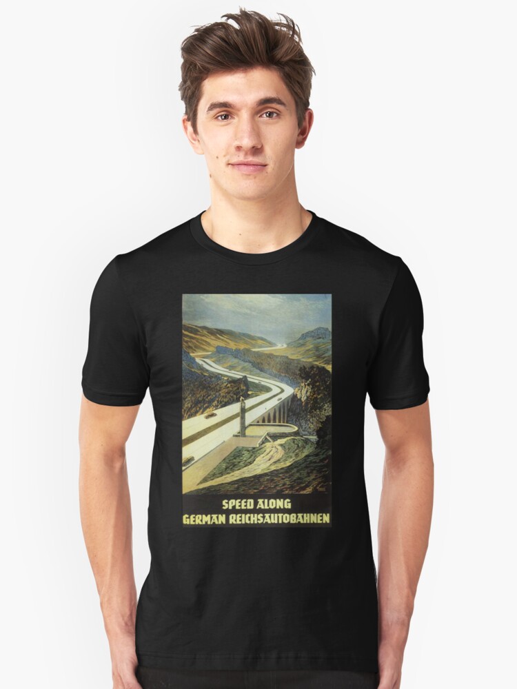 Alternate view of Reichsautobahnen, 1939 Tourist Ad Slim Fit T-Shirt
