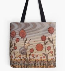 Snail in the Flowers Tote Bag